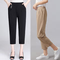 Img 2 - Casual Cropped Pants Women Gold Accessories Suits Mom Solid Colored Summer