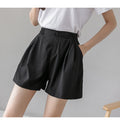 IMG 120 of Cotton Blend Cozy Home Shorts Women Loose Summer High Waist Casual Wide Leg Shorts