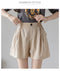 IMG 140 of Cotton Blend Cozy Home Shorts Women Loose Summer High Waist Casual Wide Leg Shorts