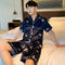 Couple Pajamas INS Trendy Korean Short Sleeve Silk Two-Piece Sets Cartoon Printed Thin Loungewear Sleepwear