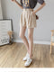 IMG 138 of Cotton Blend Cozy Home Shorts Women Loose Summer High Waist Casual Wide Leg Shorts