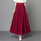 Img 8 - Plus Size Solid Colored Skirt Southeast Asia High Waist Slim Look Four Seasons Elegant Flare A-Line Women Skirt