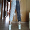 IMG 110 of Women Europe Trendy Casual High Waist Black White Color-Matching Cargo Long Pants