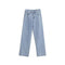 Img 5 - Summer Popular Inspired Slim Look High Waist Denim Pants Women Loose All-Matching Straight Leg Flattering Wide Leg Floor Length Pants