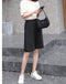 IMG 112 of Black Casual Shorts Women Summer Loose Slim Look Pants High Waist Wide Leg Suits Bermuda ins Shorts