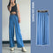 Img 7 - Summer Wide Leg Denim Pants Women High Waist Loose Drape Ice Silk Thin Straight Floor Length Pants