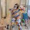 IMG 145 of Korea Korean insChequered Pajamas Women Sleeve Length Pants Cardigan Adorable Cartoon Sets Loungewear Sleepwear