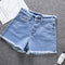 Img 9 - Popular Denim Shorts Women Summer Korean High Waist A-Line Loose All-Matching Wide Leg Hot Pants
