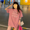 Img 8 - Korean T-Shirt Women Short Sleeve INS Mid-Length Summer Western Loose Minimalist Fresh Looking Popular BF T-Shirt