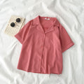 Img 7 - ins Popular Chiffon Shirt Summer Women Korean Niche Trendy Suit Collar Short Sleeve Blouse