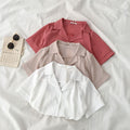 Img 1 - ins Popular Chiffon Shirt Summer Women Korean Niche Trendy Suit Collar Short Sleeve Blouse