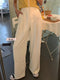 Img 3 - Casual Suits Floor Length Pants Women Summer Korean High Waist Slim Look Thin Straight Drape Loose Wide-legged