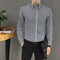 Img 2 - Shirt Men Long Sleeved Korean Trendy Handsome Three-Quarter Length Sleeves Half Sleeved Tops Casual Striped White Men Shirt