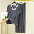 Img 3 - Summer Casual Sets Women Long Pants Modal Pajamas Loose Slim Look Home Plus Size Short Sleeve T-Shirt Two-Piece