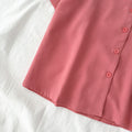 Img 3 - ins Popular Chiffon Shirt Summer Women Korean Niche Trendy Suit Collar Short Sleeve Blouse