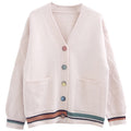 Img 5 - Women Trendy Matching Knitted Cardigan Short Korean Loose Sweater Long Sleeved