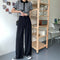 IMG 131 of Casual Suits Floor Length Pants Women Summer Korean High Waist Slim Look Thin Straight Drape Loose Wide Leg Pants