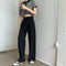 IMG 127 of Casual Suits Floor Length Pants Women Summer Korean High Waist Slim Look Thin Straight Drape Loose Wide Leg Pants