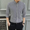 Img 13 - Shirt Men Long Sleeved Korean Trendy Handsome Three-Quarter Length Sleeves Half Sleeved Tops Casual Striped White Men Shirt