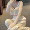 IMG 116 of Thin Stretchable Silk Knitted Cardigan Women Summer Korean Short Matching Long Sleeved Tops Outerwear