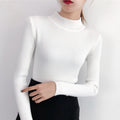 Img 2 - Half-Height Collar Women Long Sleeved All-Matching Slimming Fitted Sweater