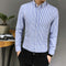 Img 9 - Shirt Men Long Sleeved Korean Trendy Handsome Three-Quarter Length Sleeves Half Sleeved Tops Casual Striped White Men Shirt