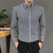 Img 8 - Shirt Men Long Sleeved Korean Trendy Handsome Three-Quarter Length Sleeves Half Sleeved Tops Casual Striped White Men Shirt