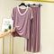 Img 4 - Summer Casual Sets Women Long Pants Modal Pajamas Loose Slim Look Home Plus Size Short Sleeve T-Shirt Two-Piece