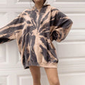 Img 2 - Street Style Women Pocket Dye Hooded Loose Plus Size Sweatshirt