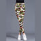 Trendy Camo Prints Outdoor Brushed Cotton Printed Women Plus Size Stretchable Slim-Look Slim-Fit Pants Ankle-Length Leggings