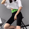 Img 1 - Popular High Waist Stretchable Reduce-Belly Outdoor Safety Sporty Mid-Length Shorts Riders Pants Fitness Women Shorts