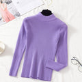 Img 10 - Half-Height Collar Women Long Sleeved All-Matching Slimming Fitted Sweater