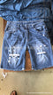 IMG 104 of Europe Ripped Lace Denim Shorts Solid Colored Trendy Men Pants Shorts