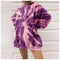 IMG 105 of Street Style Women Pocket Dye Hooded Loose Plus Size Sweatshirt Outerwear