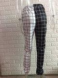 IMG 113 of Women Europe Trendy Casual High Waist Black White Color-Matching Cargo Long Pants