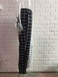 IMG 114 of Women Europe Trendy Casual High Waist Black White Color-Matching Cargo Long Pants
