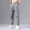 Img 1 - Ice Silk Men Summer Thin Trendy All-Matching Loose Casual Sporty Quick-Drying Jogger Ankle-Length Pants