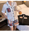 Img 9 - Pajamas Women Summer Silk Sexy Korean Thin Short Sleeve Two-Piece Sets Shorts Plus Size Loungewear