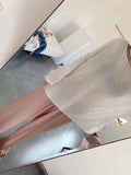 Img 9 - Summer Korean High Waist Wide Leg Long Women Drape Straight Floor Length Casual Trendy Ice Silk Pants Culottes