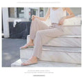 Img 6 - Summer Korean High Waist Wide Leg Long Women Drape Straight Floor Length Casual Trendy Ice Silk Pants Culottes