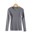 Img 10 - Sweater Korean Round-Neck Long Sleeved Knitted Tops Slimming All-Matching Western Innerwear
