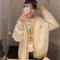 Img 1 - Popular Sweater Women Yellow V-Neck Korean Loose Cardigan Short Tops