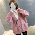 IMG 107 of Women Sweater V-Neck Mix Colours Long Sleeved Cultural Style Cardigan Western Outerwear