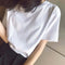 Img 7 - Summer Women Korean Student Loose All-Matching Solid Colored Minimalist Tops Short Sleeve T-Shirt