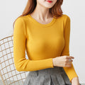Img 8 - Sweater Korean Round-Neck Long Sleeved Knitted Tops Slimming All-Matching Western Innerwear