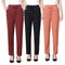 Img 1 - Mom Elastic Waist Women Pants Summer Ice Silk Thin Elderly Ankle-Length Loose High Slim Look Stretchable Casual