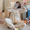 Img 5 - Chequered Pajamas Women Long Sleeved Lace Korean Casual Sets Sweet Look insPrincess Loungewear