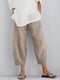 Img 2 - Solid Colored Plus Size Women Minimalist Loose Casual Ankle-Length Pants