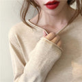 Women Thin Round-Neck Slimming Western Tops Sweater
