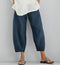 Img 3 - Solid Colored Plus Size Women Minimalist Loose Casual Ankle-Length Pants